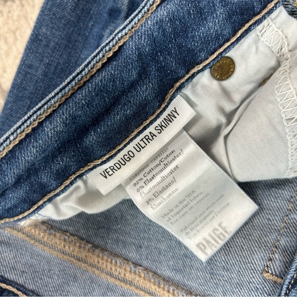 Paige Verdugo Ultra Skinny Jeans Danica Destructed Medium Wash Women's Size 27 - Picture 5 of 7